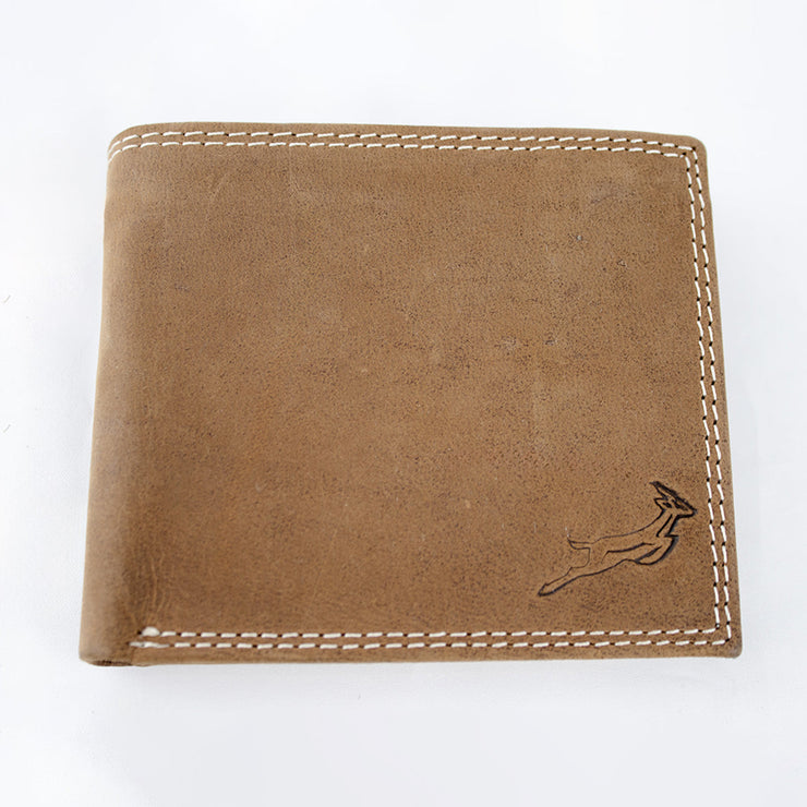 Springboks Double Stitch Fold Over Wallet-Tan