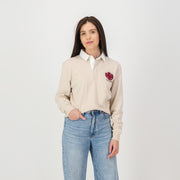 Old School Heraldic LS Rugby Jersey-Ivory