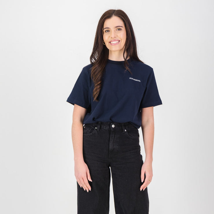Old School HS Regular Crew Tee-Navy