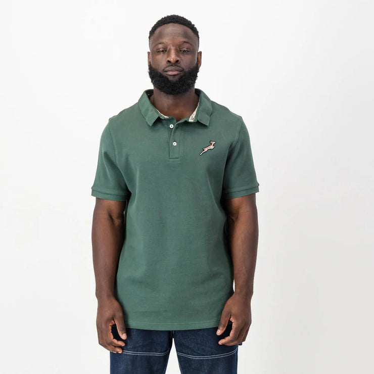 Springboks Nat Badge SS Polo-OS Green